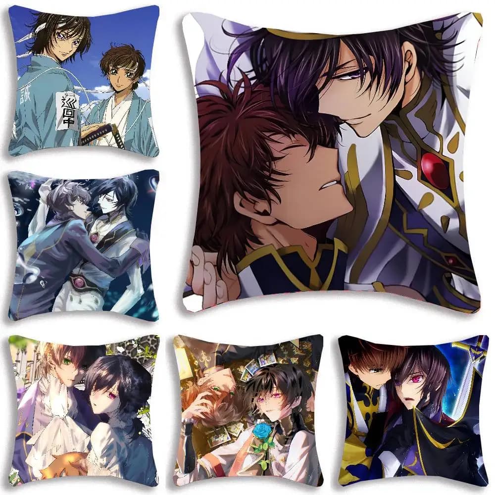 Suzalulu CODE GEASS Hangyaku No Lelouch Anime Federa Cuscino quadrato Camera da letto Divano Tempo libero Comfort Cuscino Auto