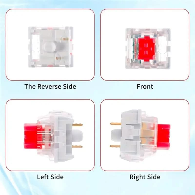 Reliable-Dustproof 3 Pin Red Clicky Clicker For Keyboard Switch Puller(50 Pcs) For DIY Mechanical For Keyboard Switch Replacemen