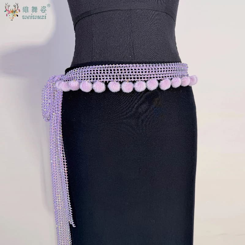 Waist chain accessories for dance performance of the belly Decorative belt with mesh diamonds for oriental dance competition belts for adult women