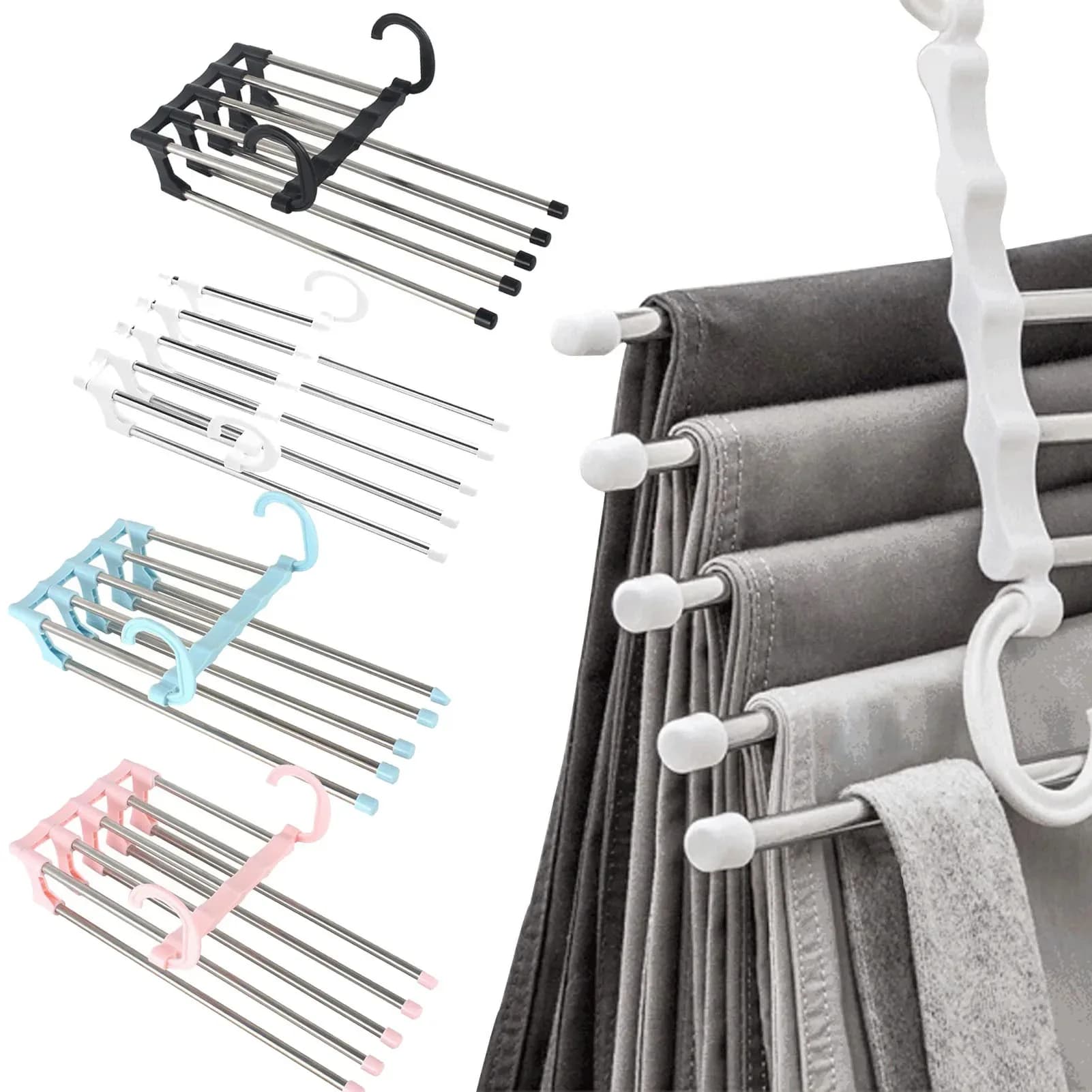 Portapantaloni pieghevoli Appendiabiti multifunzionale per portapantaloni Appendiabiti Organizzatore di vestiti Risparmia spazio armadio Armadi camera da letto