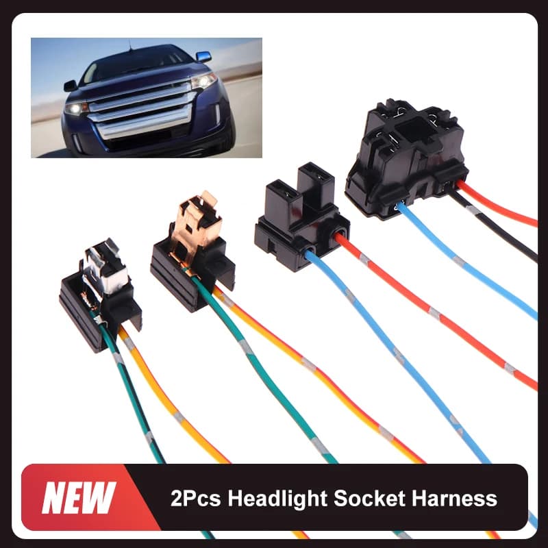 2Pcs Headlight Lamp Bulb Socket Wiring Harness Connector Plug Adapter Line For H1 H7 H4 Bulb Car Head Light Connection Plugs