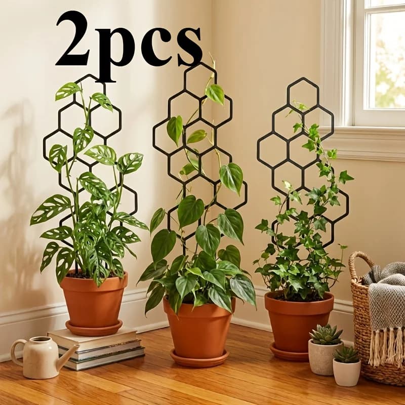 2Pcs Honeycomb Plant Climbing Trellis Potted Vine Flower Support Space Saving Indoor Outdoor Gardening