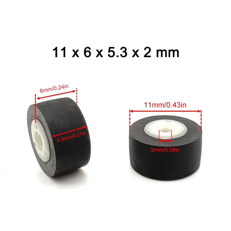 1 pz 11x6x5.3x2mm rullo di presa in gomma per movimento Audio registratore a nastro cassetta Deck ripetitore Walkman accessori per lettore Stereo