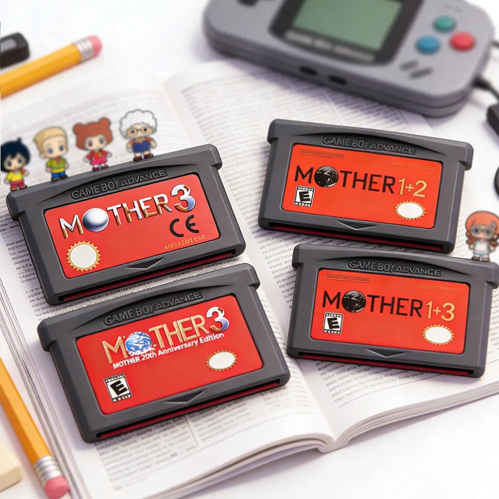 Serie Mother: Cartuccia di Gioco GBA 32-Bit, Scheda Console Video Game Mother 1 2 3 con Scocca Grigia per GBA NDS Versione USA/EUR