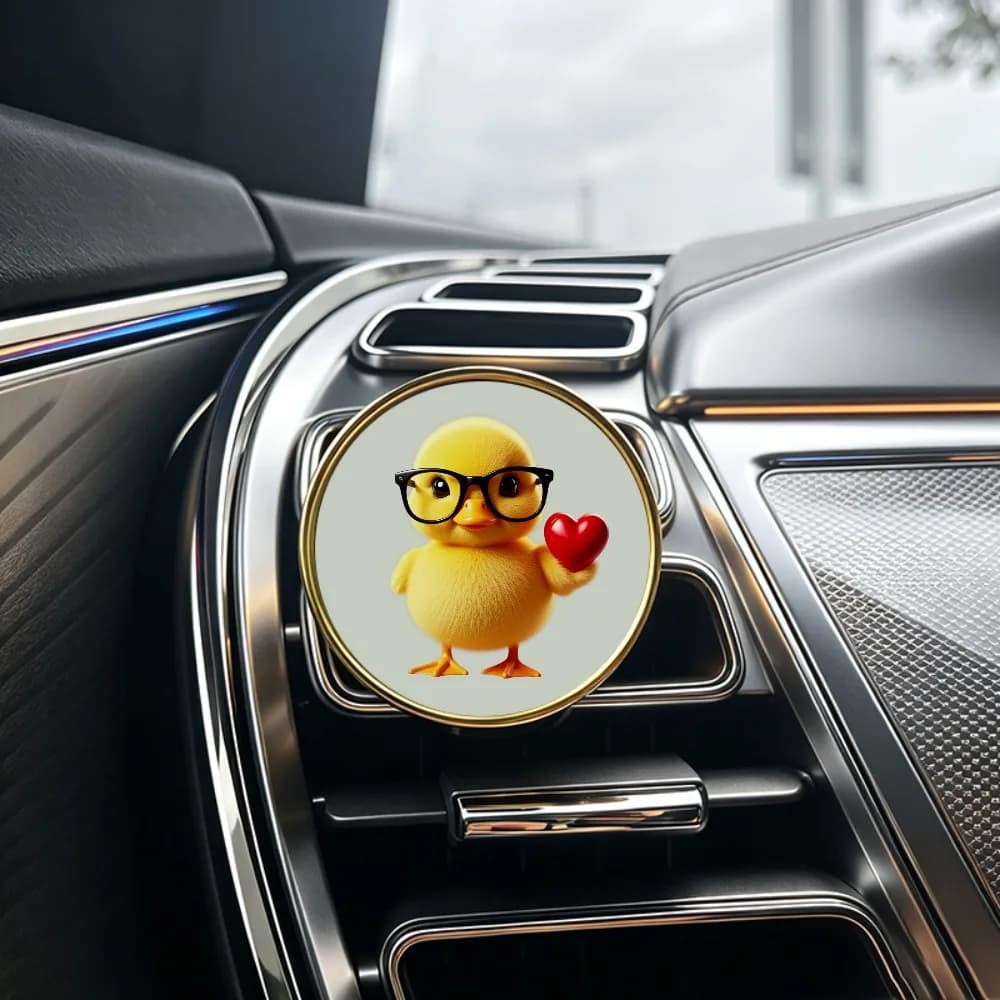 Fragrance Free Car Air Vent Clip Cute Funny Little Yellow Duck Pattern Car Decor Ornament Without Essential Oil Creative Gift