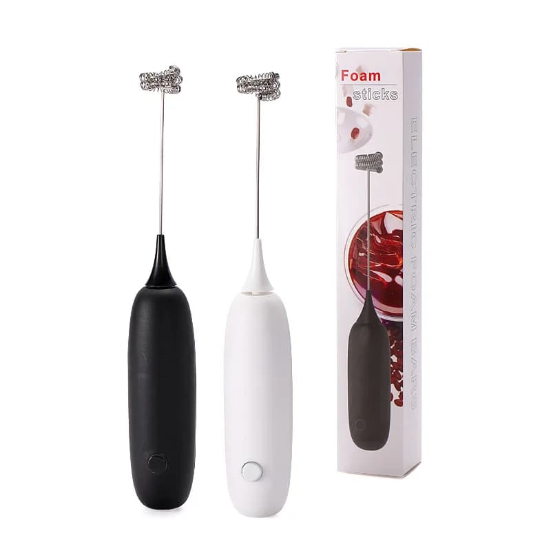 Montalatte Elettrico Portatile, Schiumalatte per Caffè, Frullino per Uova, Agitatore per Cucina Domestica e Pasticceria