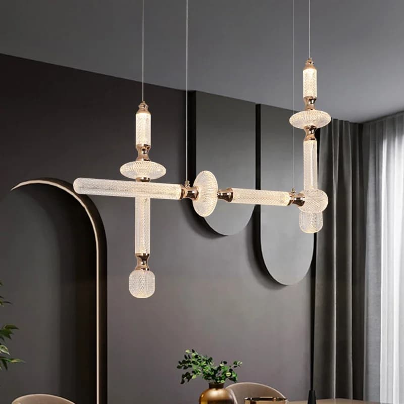 Modern Luxury LED Pendant Lights Creative Personality Acrylic Chandelier Counter Exhibition Hall Dining Table Art Hanging Lamps