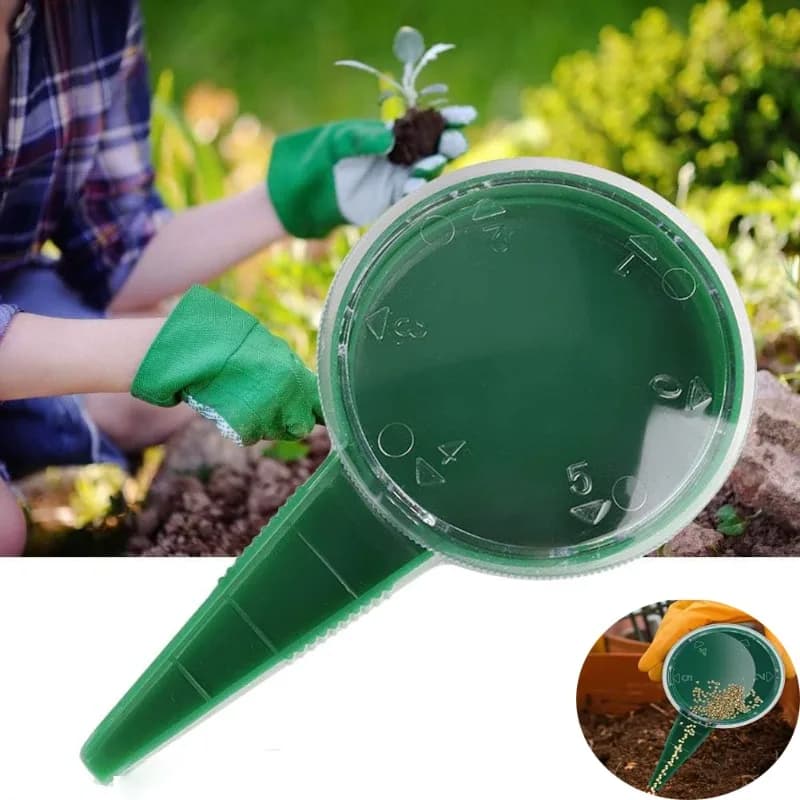 Mini Seminator Plastic Manual with 5 Adjustable Settings, Semi Dispenser for Home Garden, Seed Tools