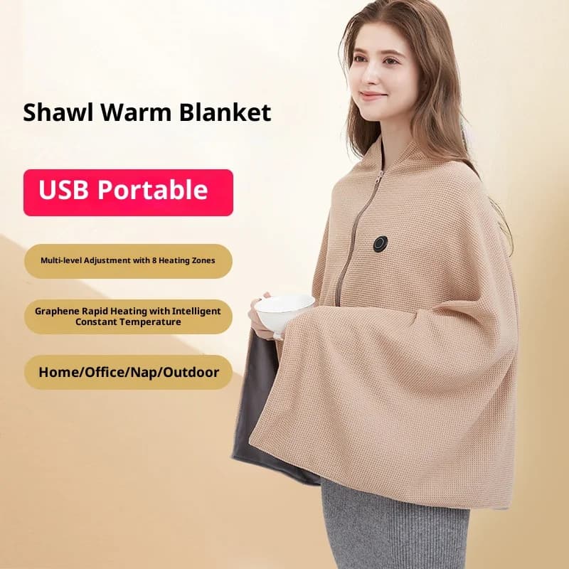 Electric heating blanket Warm shawl Office heating blanket Washable USB Car mounted outdoor thermal blanket Adjustable 3 Levels