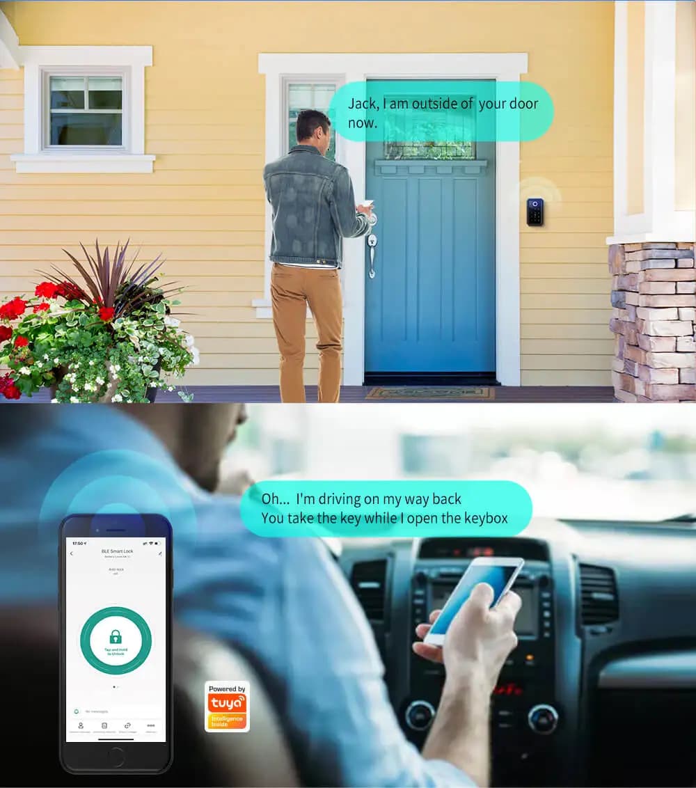 Cassetta di sicurezza intelligente K3 con impronta digitale, impermeabile, con password e RFID, per Airbnb, compatibile con APP Tuya o TTLock