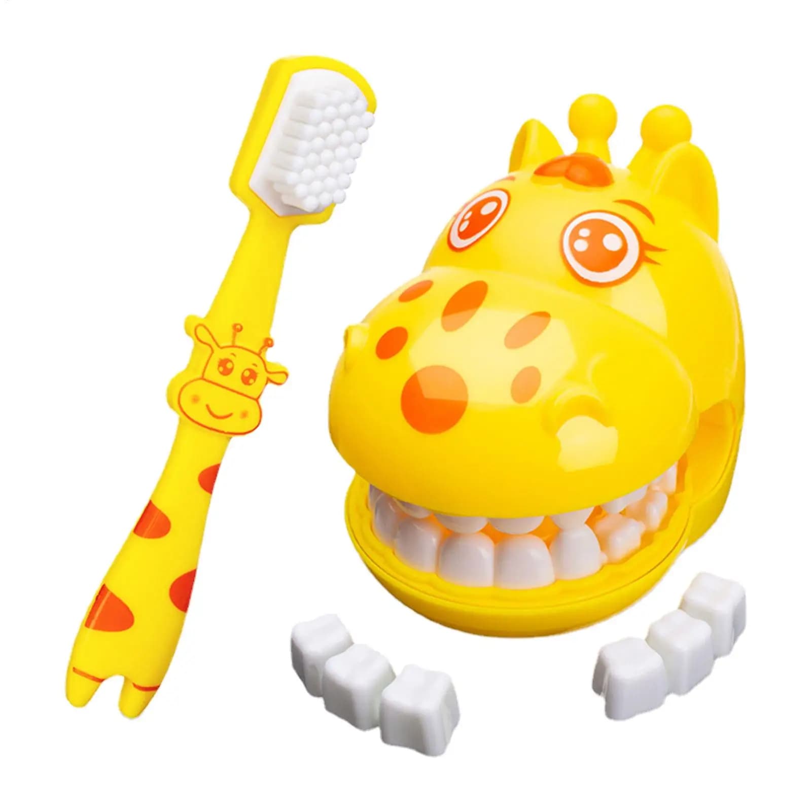 Giocattolo staccabile per la pulizia dei denti a forma di giraffa, gioco educativo prescolare per la formazione di abitudini igieniche, gioco di ruolo per bambini e neonati
