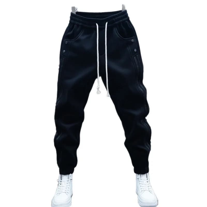 New Summer and Autumn Casual Pants 2026 with Vertical Stripes, Fashion Sports Pants with Elastic Belt for Men, Running Pants