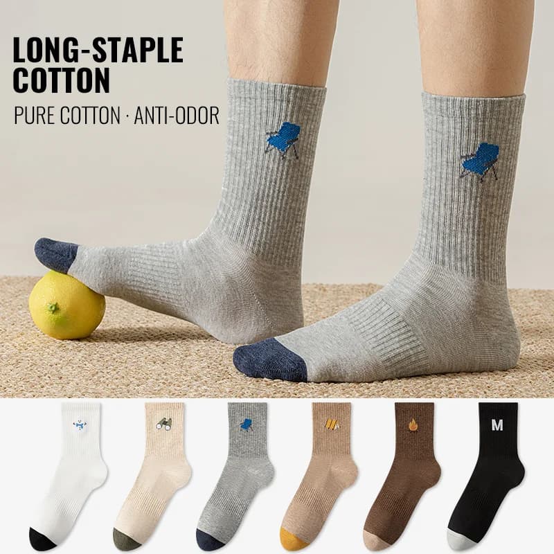MiiOW Long Staple 100% Pure Cotton Socks Winter Teens Athletic Sports Socks Long Crew Sock Moisture Wicking Anti Odor Warm Sock