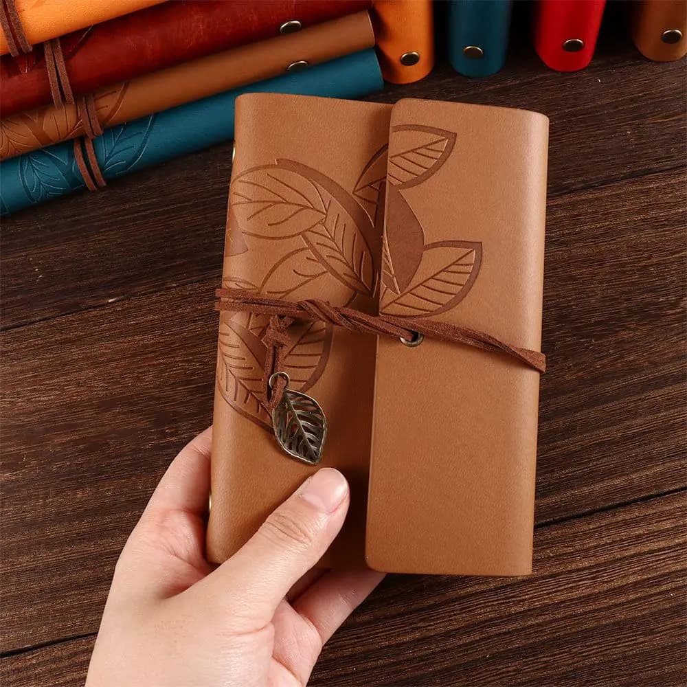 Literature Office Binder Loose leaf Kraft Journal Sketchbook Vintage Notebook Spiral Note Book PU Leather Paper Replaceable