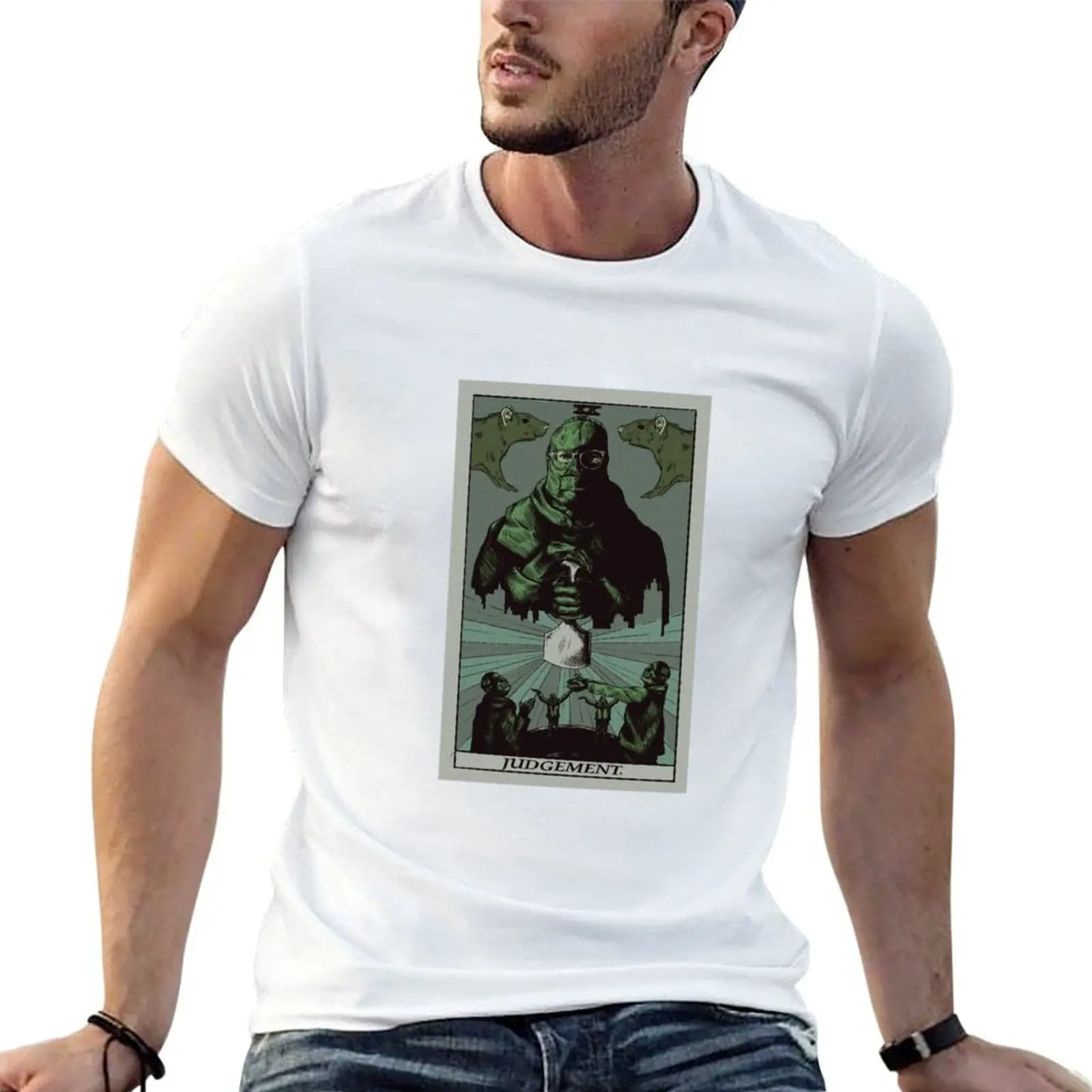 T-shirt ispirata alle carte dei Tarocchi Riddler, t-shirt in cotone 100% da uomo, t-shirt in cotone pesante da uomo, confezione di t-shirt in cotone