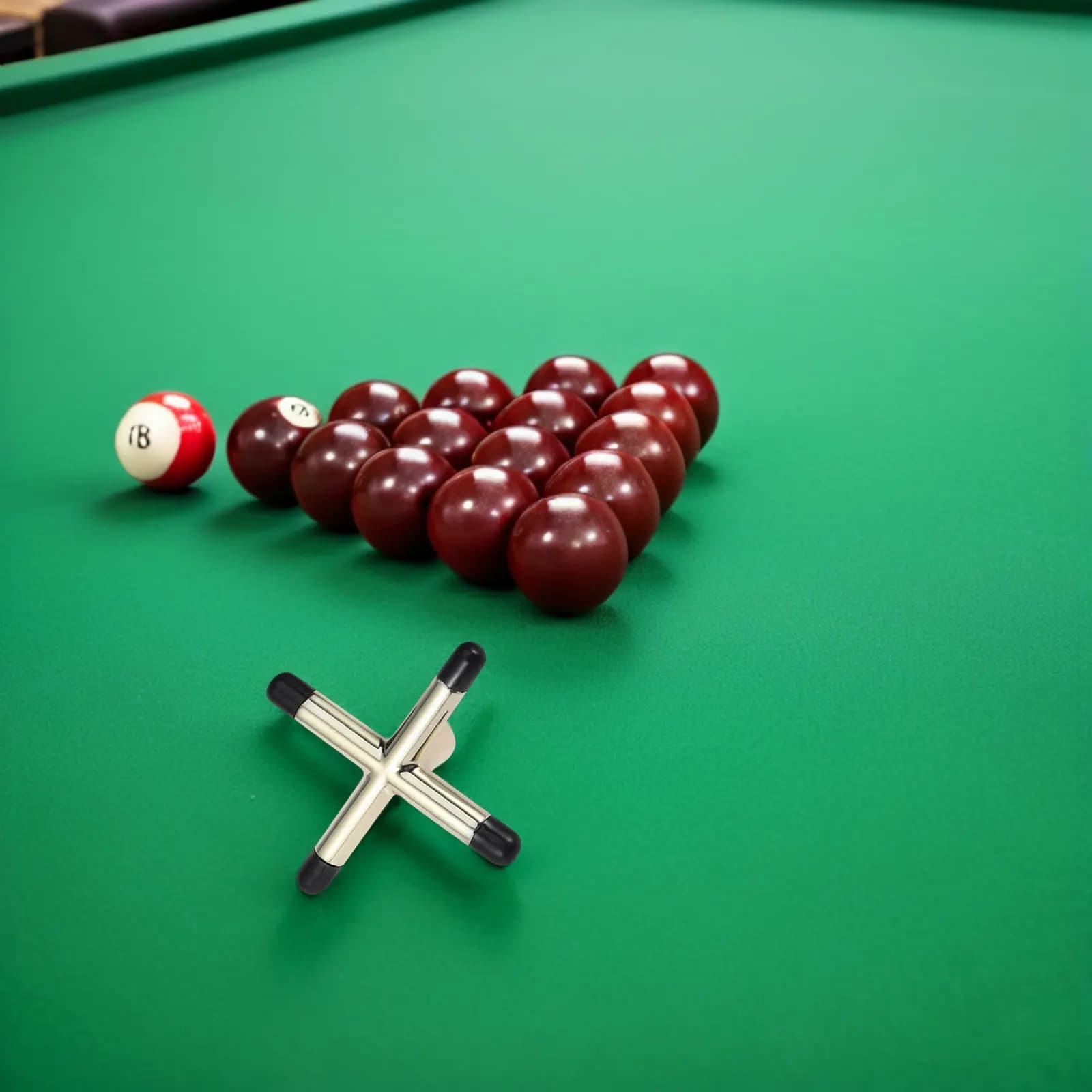 Set di 4 Supporti Antiscivolo a Forma di Croce per Stecche da Biliardo, Accessori per Sala Giochi e Bar Domestico