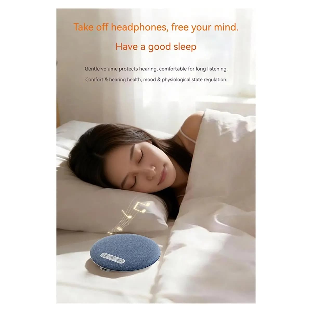 (BOFF) Altoparlante Wireless da Cuscino con Rumore Bianco Integrato, Altoparlanti Bluetooth Portatili per Dormire Sotto il Cuscino, Suono Stereo 9D