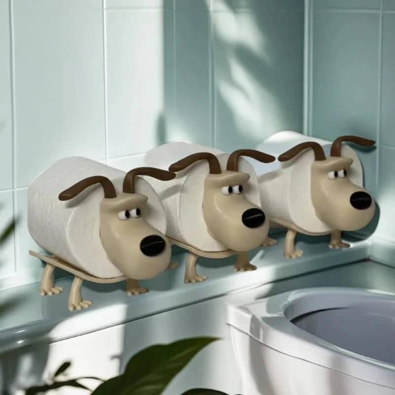 Divertente porta carta igienica a forma di cane, accessorio decorativo per bagno, cucina, soggiorno, idea regalo originale.