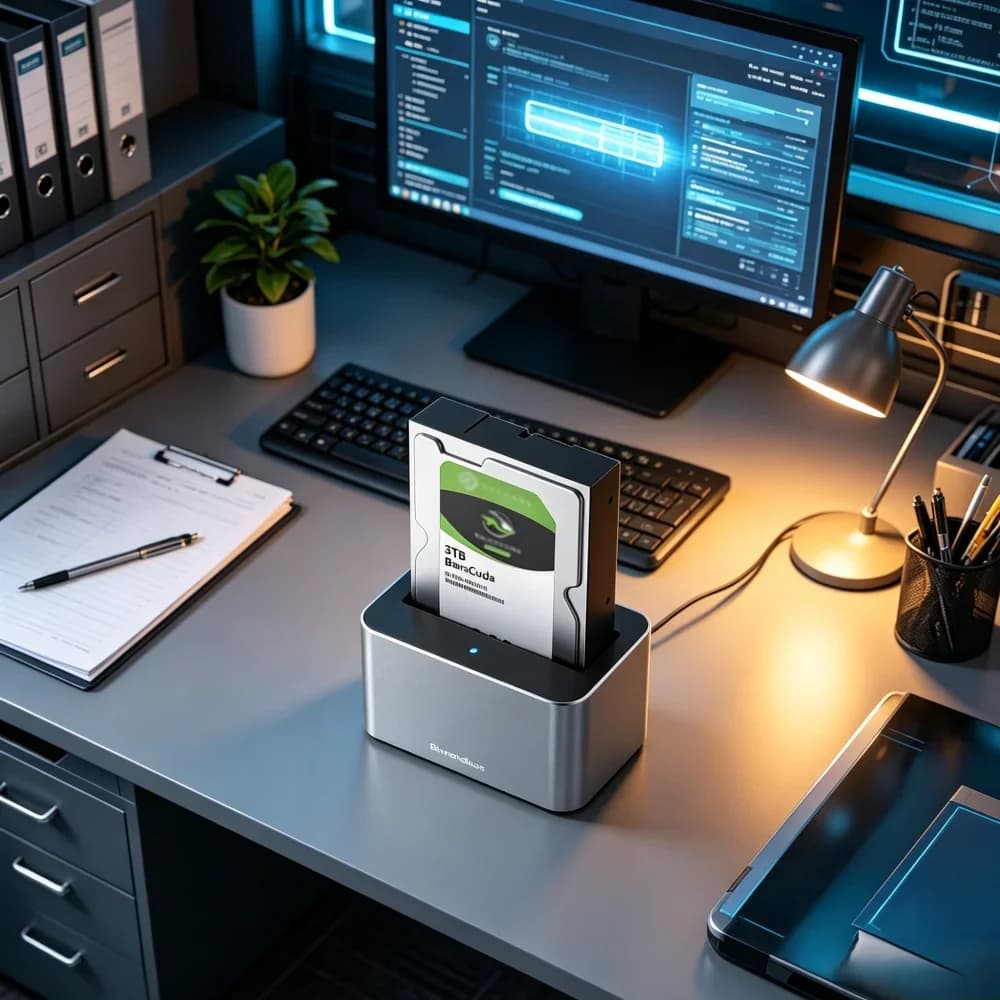 Docking Station USB 3.0 SATA per HDD da 2.5 e 3.5 Pollici, Enclosure Esterno per Disco Rigido SAS SATA per Desktop e Laptop