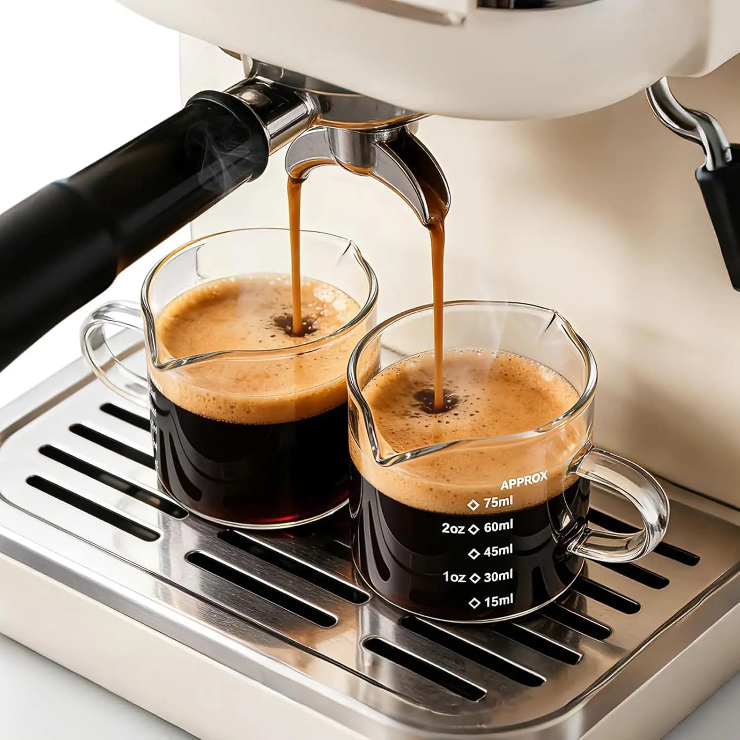 1/2pcs Espresso Cups 4oz Espresso Shot Glass Double Spout Measuring Cup Clear Scale Wine Milk Coffee Measure Jug Home Bar Tools