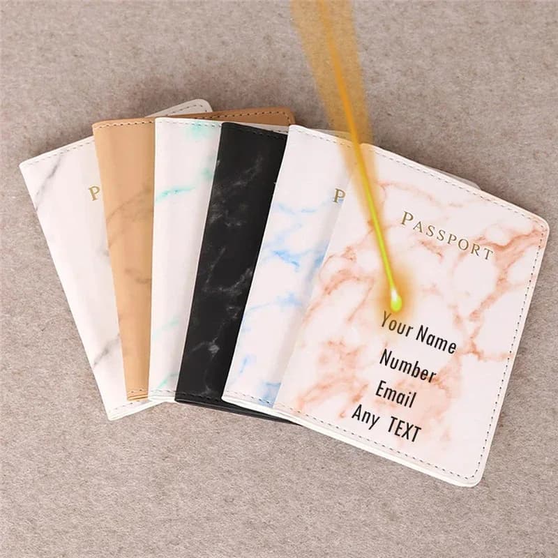 Laser Engraving Customize Name Woman Man Passport Cover Custom Gift Travel ID Credit Card Holder Wallet Case