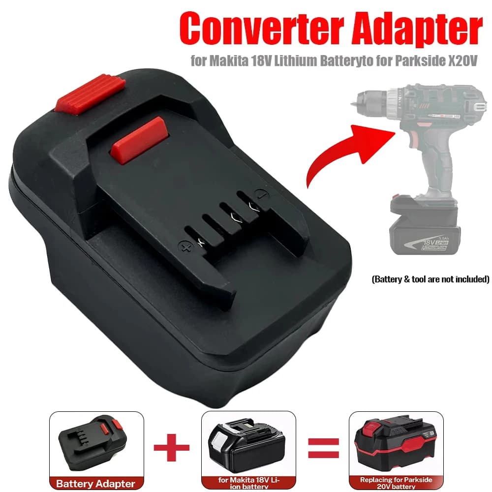 Battery Adapter Converter for Makita 18V Lithium Battery to for Lidl Parkside X20V Li-Ion Portable Cordless Tool