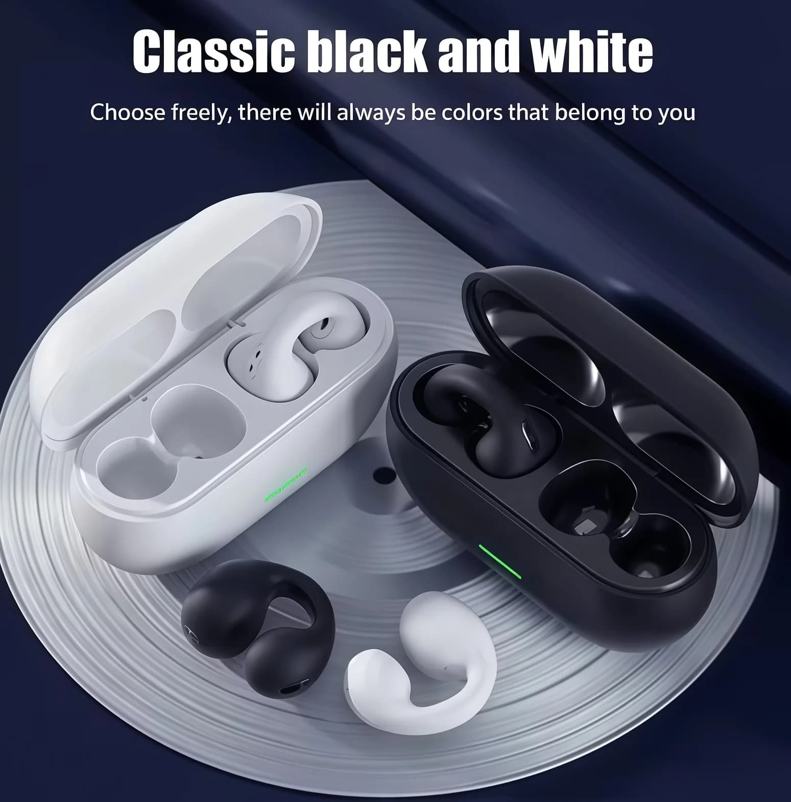 T75 Fone Bluetooth Headset 5.3 Wireless Air Conditioning Headphones Clip Ear Music Noise Cancellation Call HD Sports Play Headset