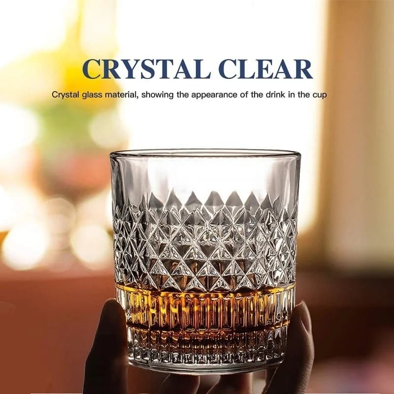 Aurora Bright Whisky Crystal Glass Vetreria vecchio stile Bicchiere da vino Bicchiere da whisky rotondo Bicchiere da roccia Tazza da cocktail inciso Boccale da birra