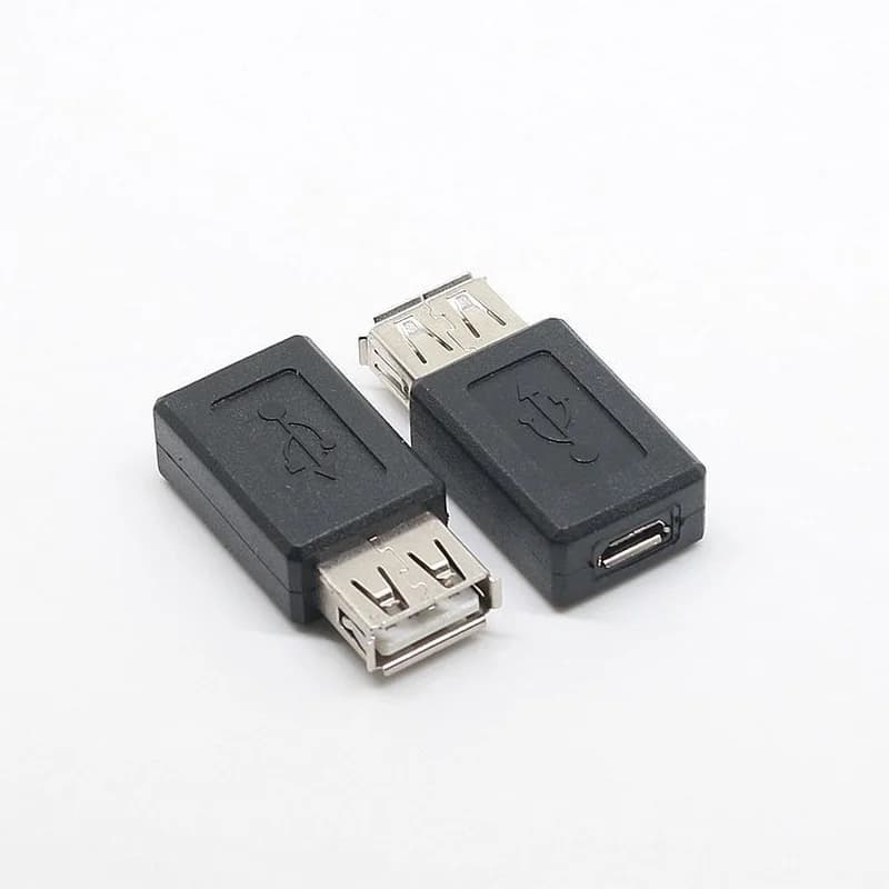 New Black USB 2.0 Type A Female to Micro USB B Female Converter Adapter from USB 2.0 Plug to Micro USB Connector Wholesale