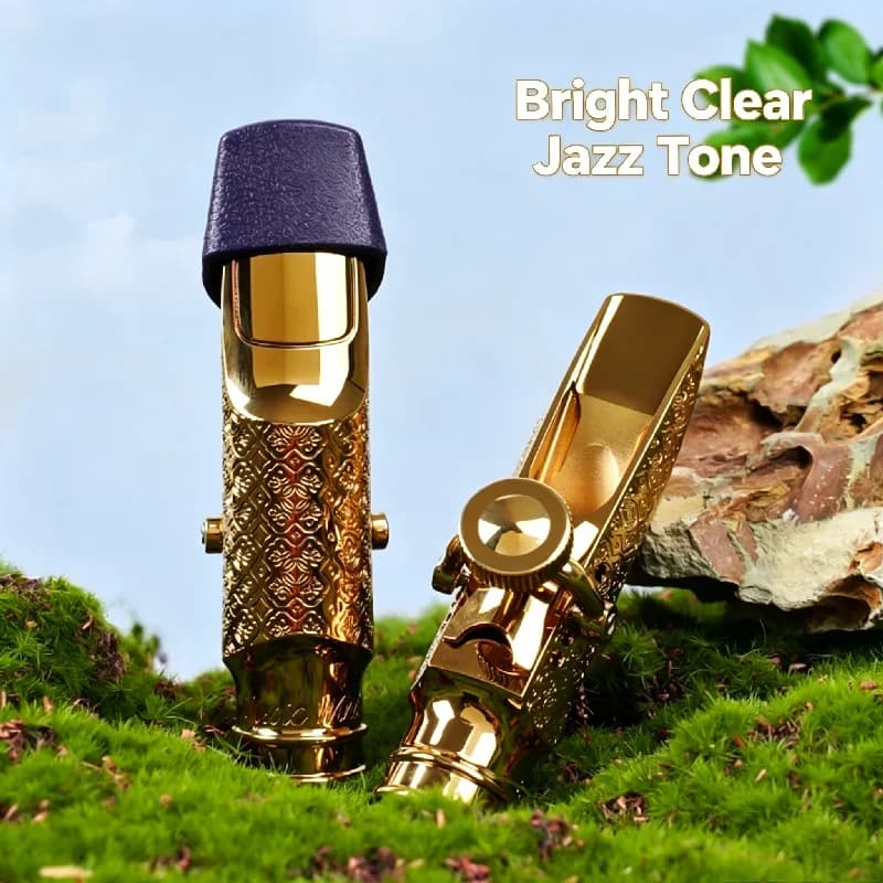 Alto Saxophone Mouthpiece Metal Brass Plated Size 6 7 8 For Alto Sax Accessories Easy to play,Saxophone ligature