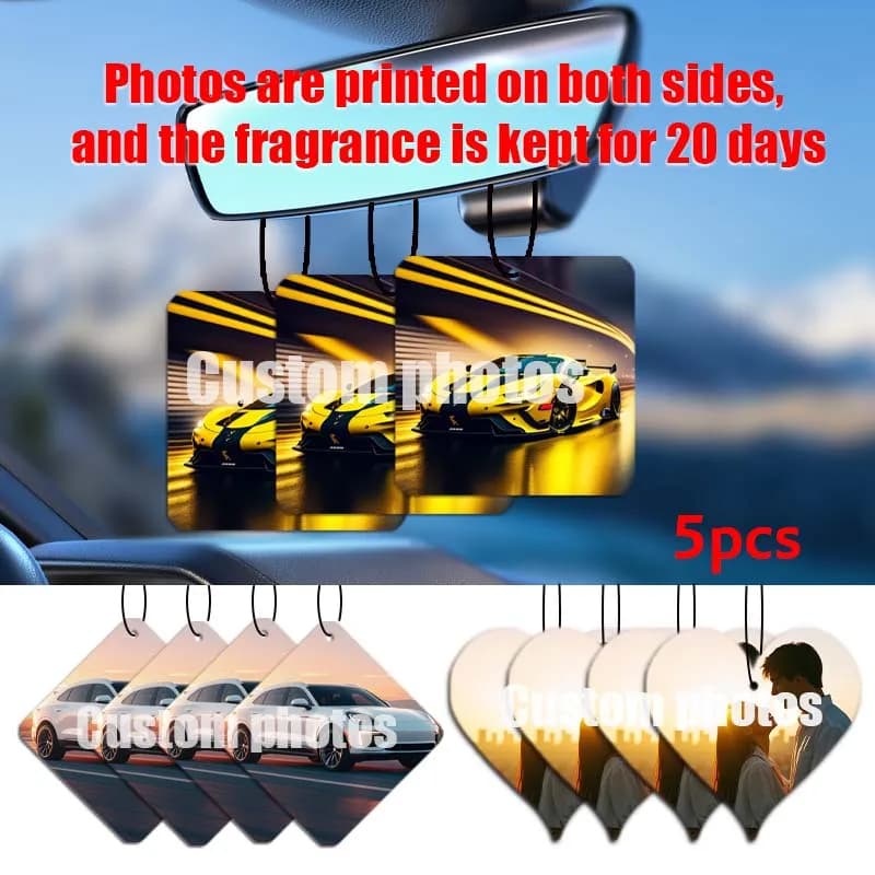 Deodorant for car from 5 pieces, customization of photos and logo, car fragrance deodorant, car accessories