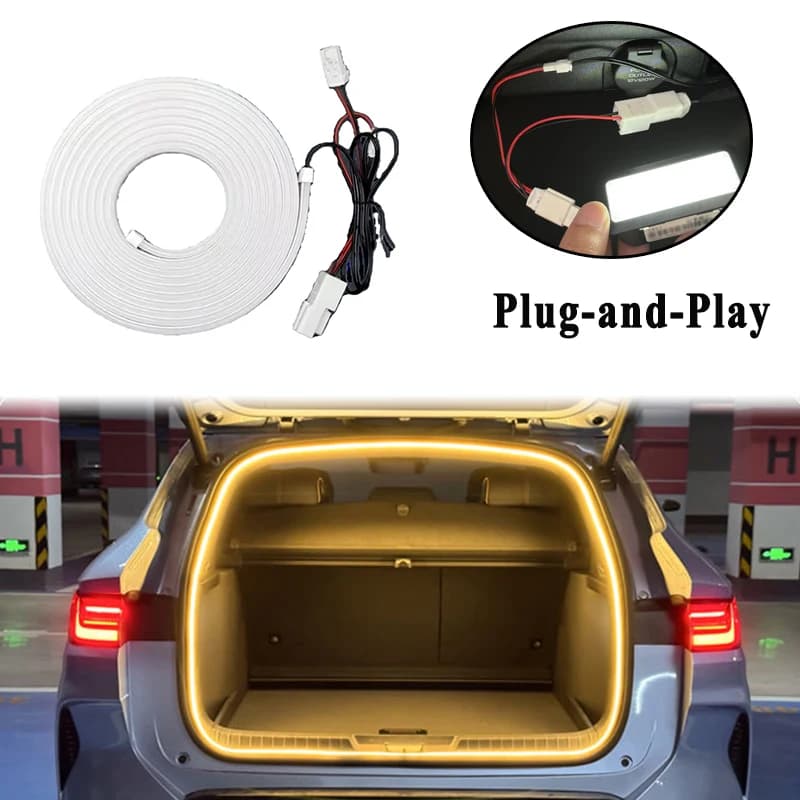 Strisce luminose per bagagliaio posteriore a LED Strisce luminose di benvenuto per interni bagagliaio per auto Giallo/Bianco On/off automatico per HYUNDAI TUCSON L 2013-2025