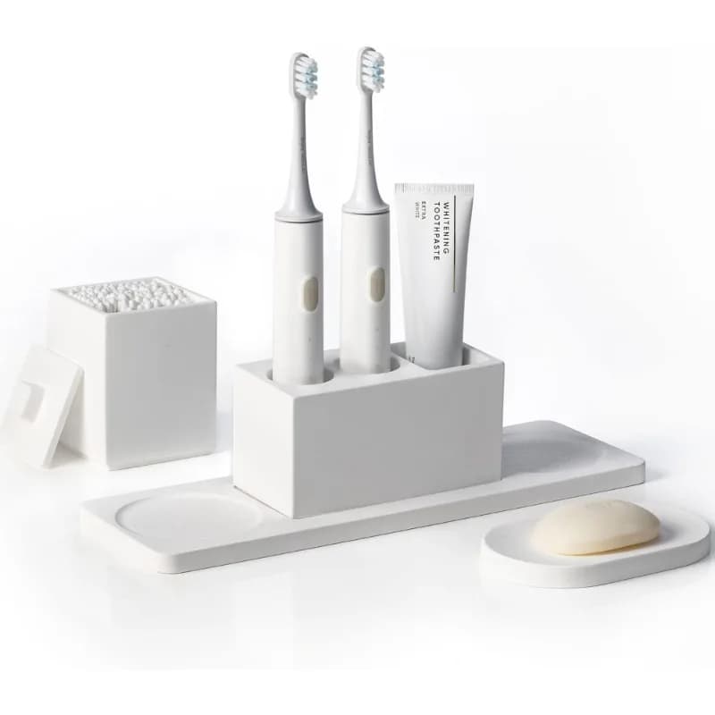 Ceramic Toothbrush Holder for Bathroom Countertop Diaper Set Electric Toothbrush Storage Organizer