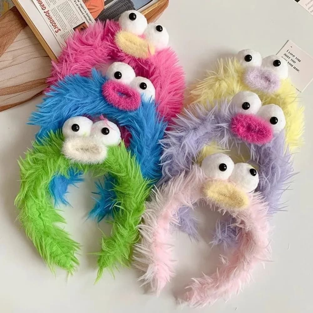 Cerchietto per Capelli Divertente con Bambola Cartoonesca, Colorato, per Lavaggio Viso, Cosplay, Accessori per Capelli