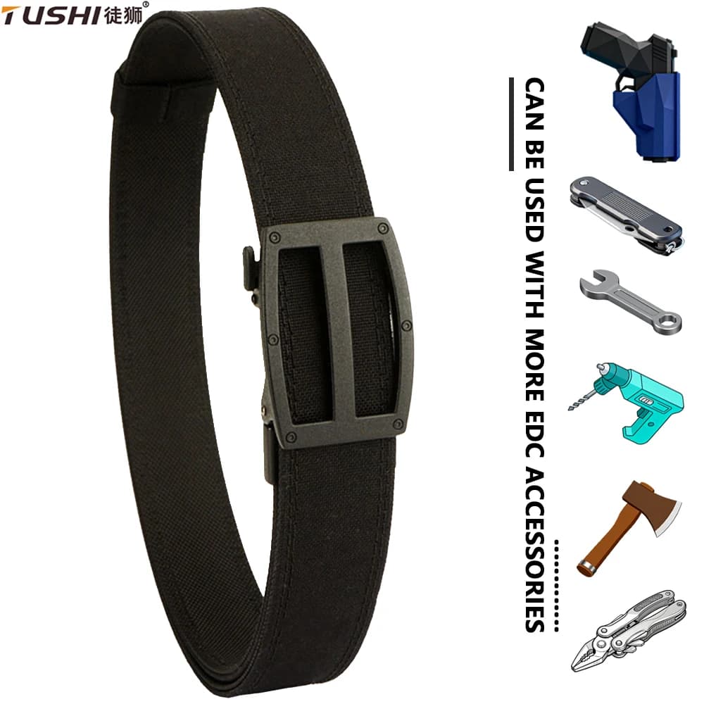 TUSHI New Multi-Size Men's Belt Metal Buckle Tactical Work Belt Outdoor Hanging Tools IPSC Sports Military Belts Accessories