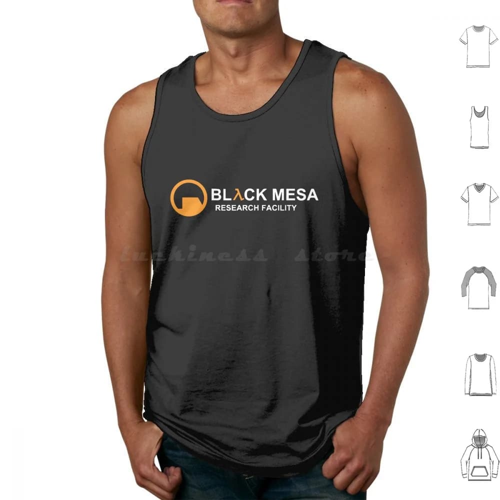 Canotte nere Black Mesa senza maniche Half Life Lambda HL HL1 Gordon Freeman Valve Black Mesa Research