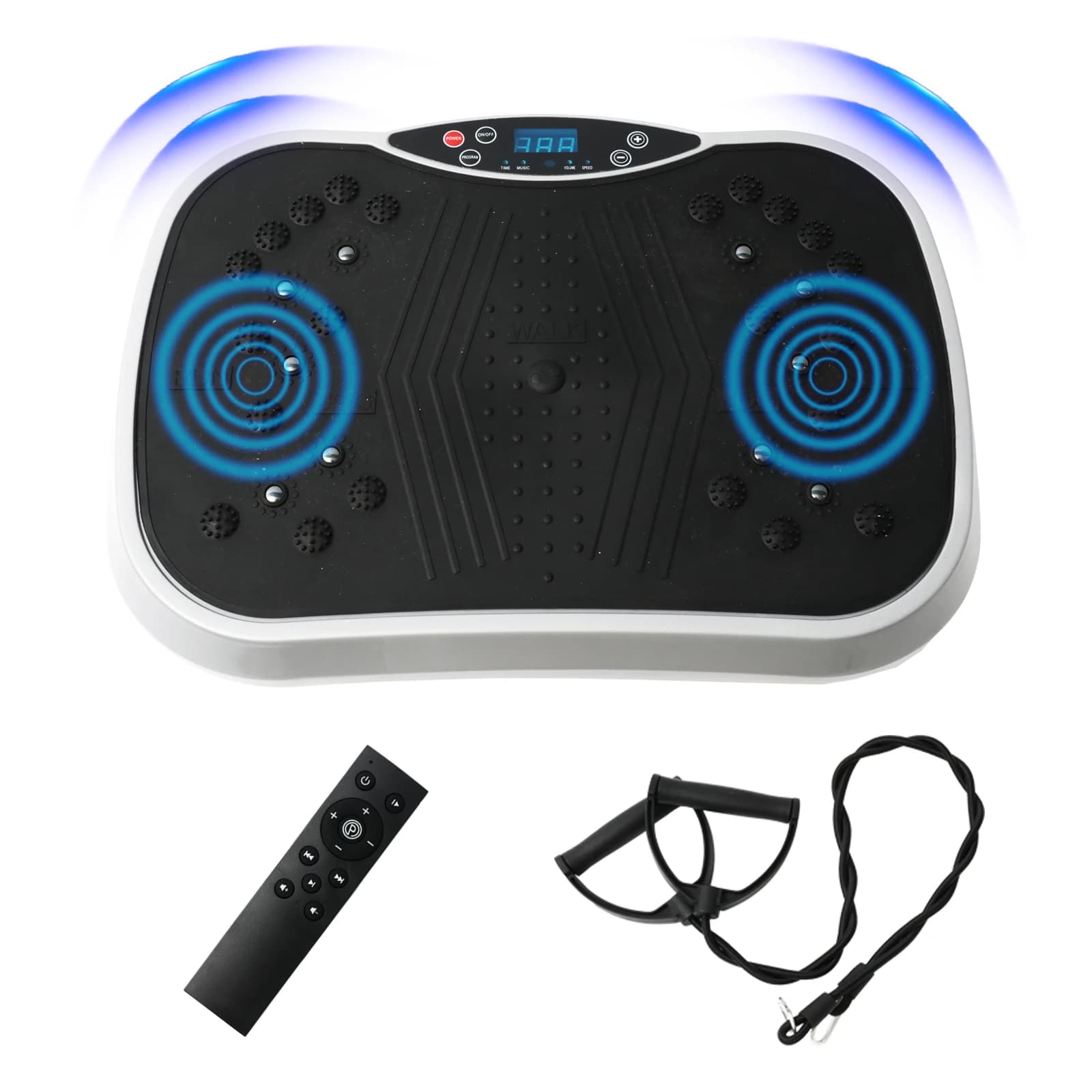 Portable Vibration Plate Exercise Machine Fat-Burning Weight Loss Full-Body Bluetooth Remote Control With Resistance Bands