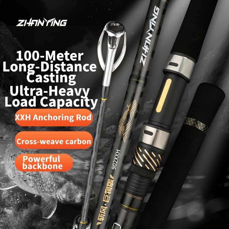 ZHANYING Canna da gioco grande per spigola/grano/carpa, canna da pesca con ancoraggio popping a lancio lungo anti-rottura resistente, acqua salata/acqua dolce