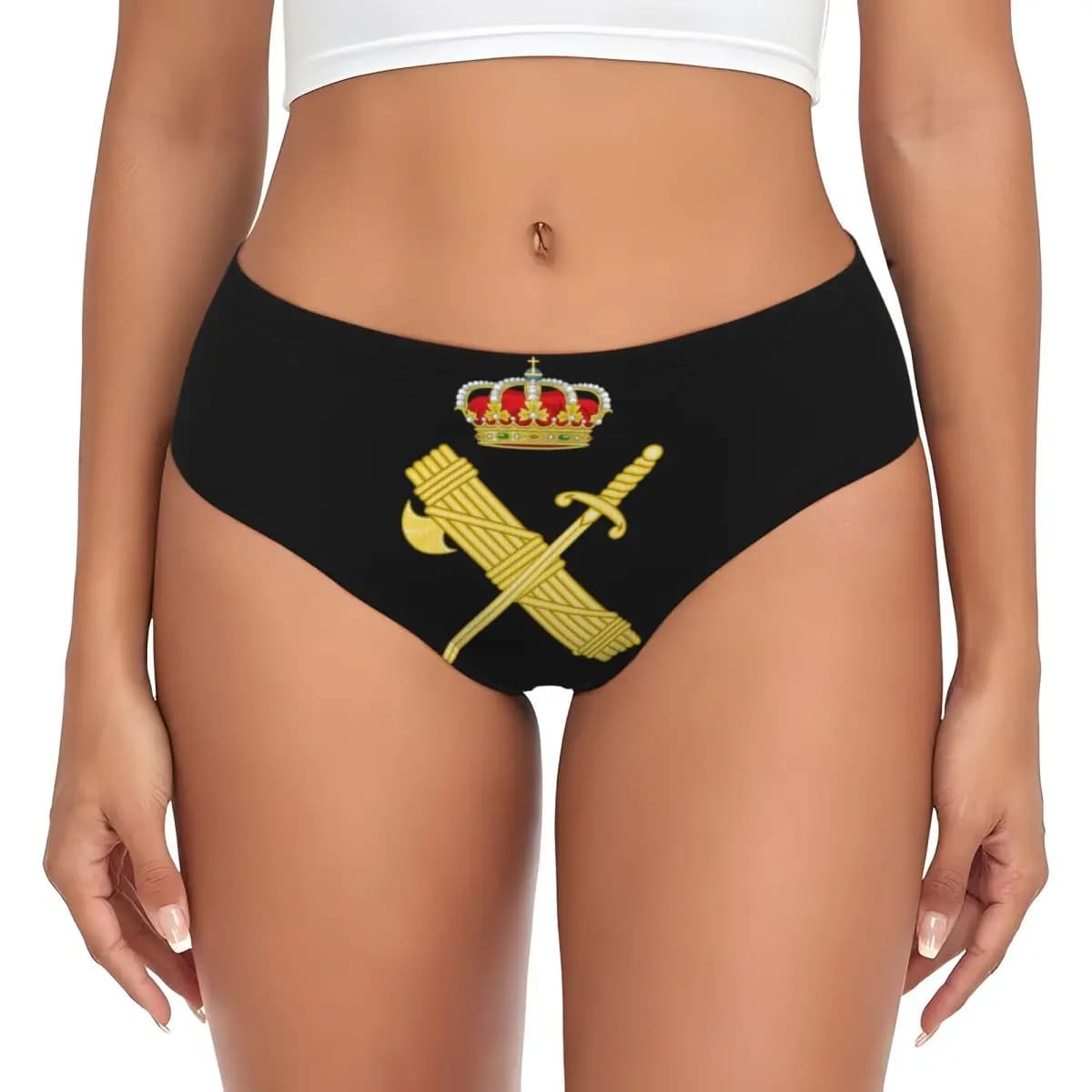 Slip da donna personalizzati Guardia Civil Spagnola, elasticizzati e confortevoli, tipo pantaloncino