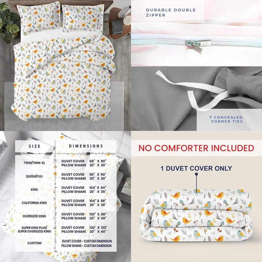 Copripiumino King Size Oversize 100% Cotone Egiziano 600 Fili - Con Cerniera e Lacci per Inserti King Size Grandi
