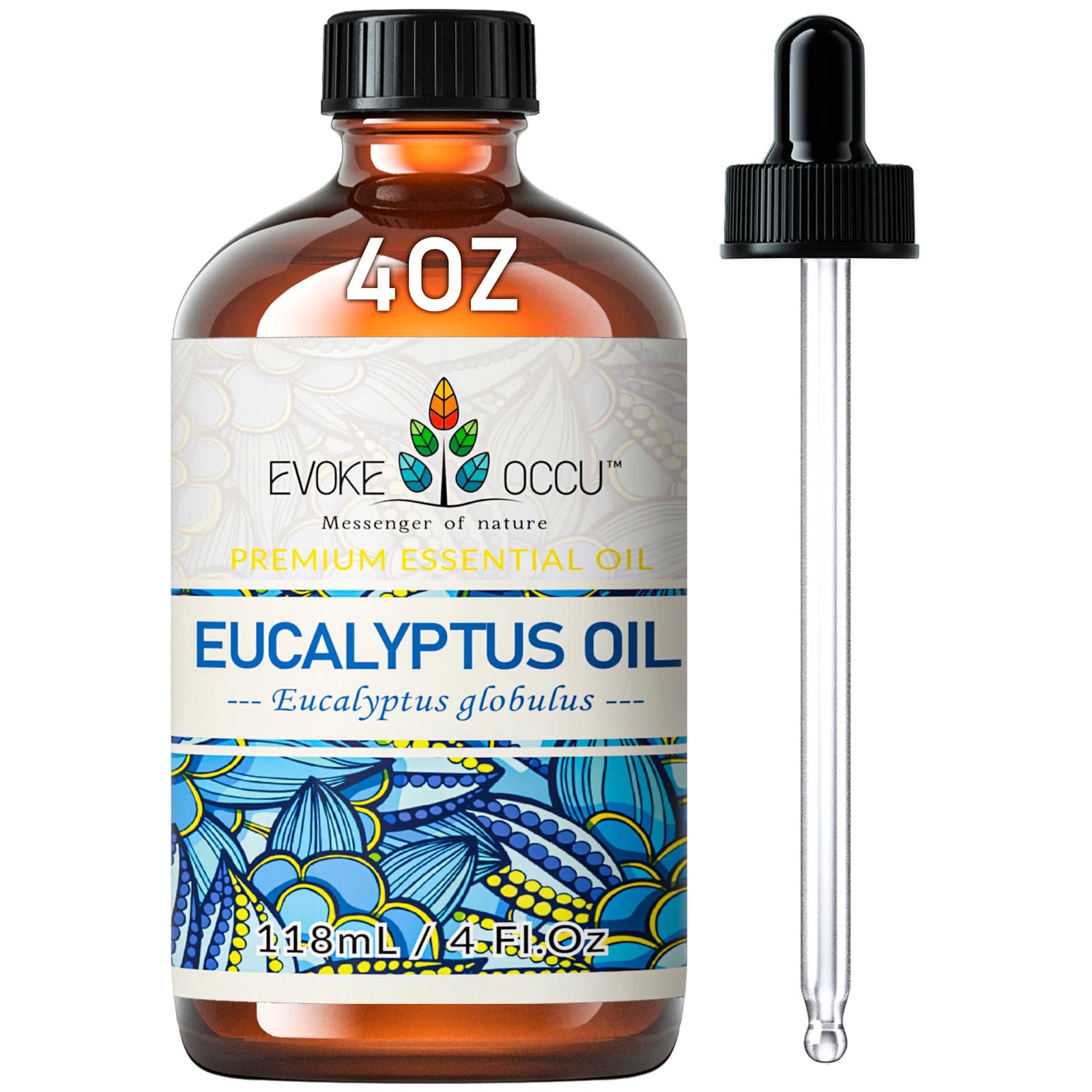 EVOKE OCCU 4 Fl.Oz. Eucalyptus Essential Oil, Premium Eucalyptus Oil for Massage Diffuser Purifier Skin Spa Candle Soap Making