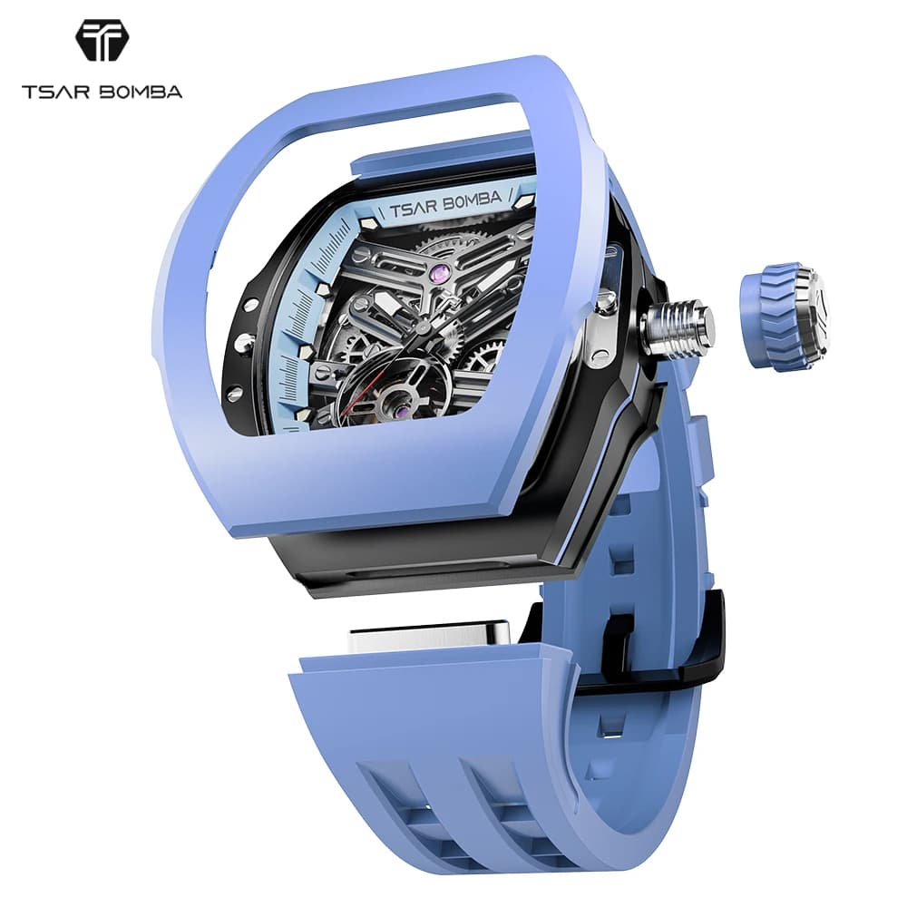 TSAR BOMBA Orologio automatico fai-da-te per uomo Orologio meccanico da uomo Set Orologio da polso impermeabile 100M completamente intercambiabile TB8218