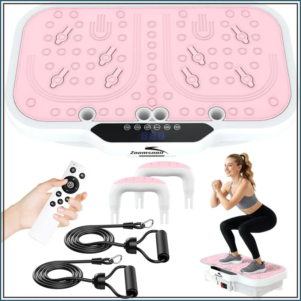 Vibration Plate Exercise Machine, 8000 Vibrations/min Adjustable Fitness Platform, 400 Lbs Capacity Whole Body Workout Extra Large Platform with Bluetooth for Weight Loss