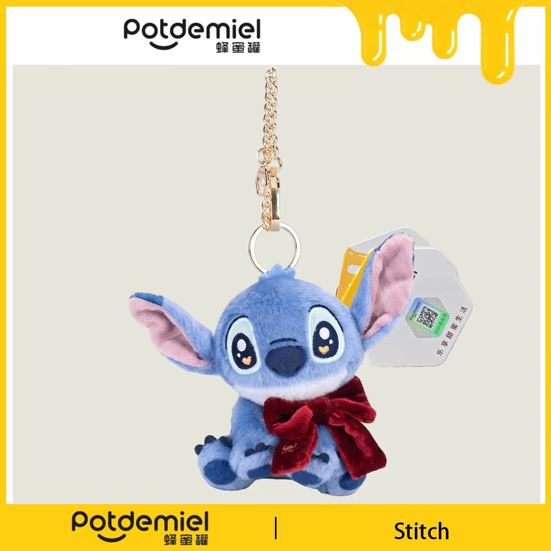 Potdemiel Disney Stitch Stuffed Keychain Plush Doll Bag Pendant Backpack Ornament Keyring Purse Handbag Fans Gift Kids Adults