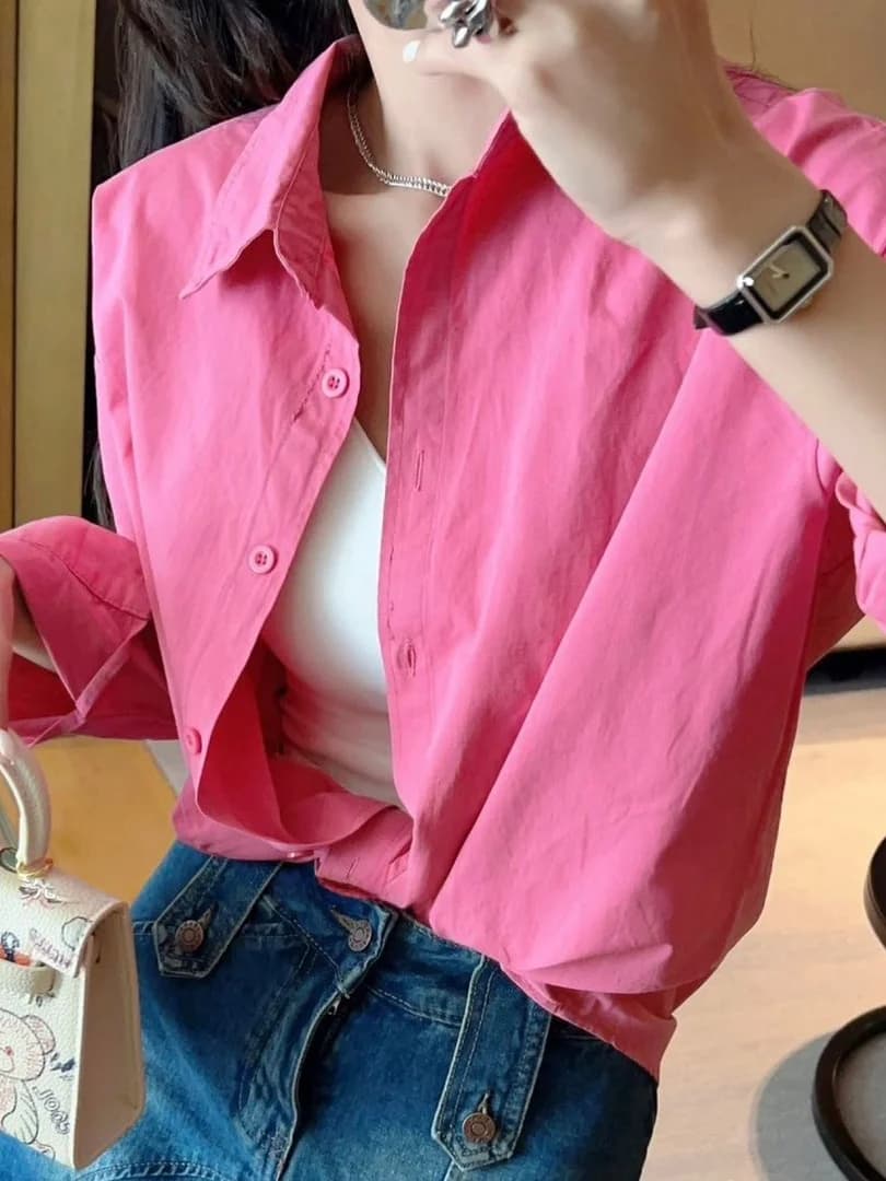 Raspberry Long Sleeve Shirt Jacket Women's Design Sensation Small Crowd Sunscreen White Skin Friendly Wearable Top