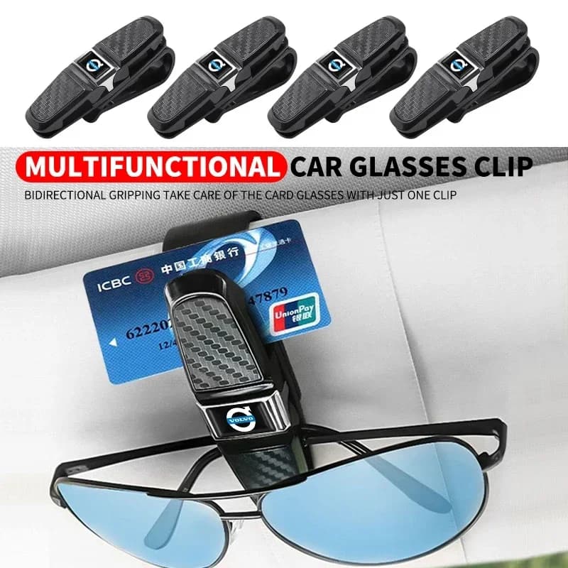 Car Sunglasses Frame Carbon Fiber Bills Glasses Clip for Volvo XC60 S90 XC90 S60 XC40 V60 V90 S40 Volvo EX30 C40 C70 Accessories
