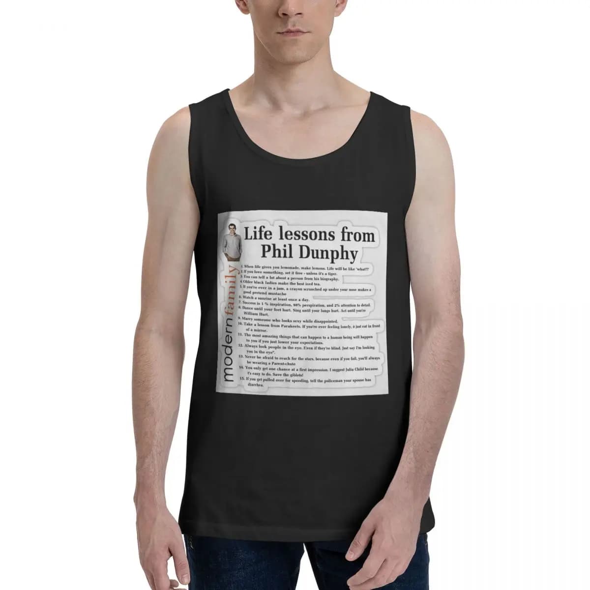 Life Lessons Phil Dunphy Felpa da uomo in cotone 100% Abbigliamento senza maniche Magliette da uomo T-shirt