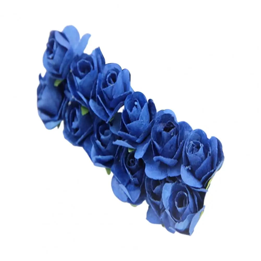 Realistic Artificial Plant 12 Pcs Mini Artificial Rose Flower Bouquets Paper Rose Stems for Wedding Decorations Diy Crafts