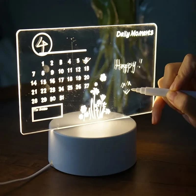 Creative Note Lock for LED Board, 3D Visual Desk Lamp, Girl's Gift, Acrylic Hand-made Board Decorative Decoration