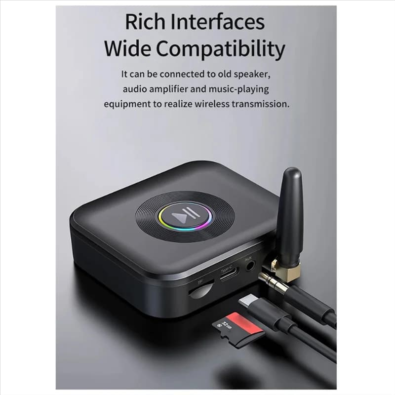 【Superdeals】 Ricevitore audio wireless Adattatore per musica stereo con luce colorata per jack da 3,5 mm Altoparlante per auricolari Supporto per PC Scheda TF